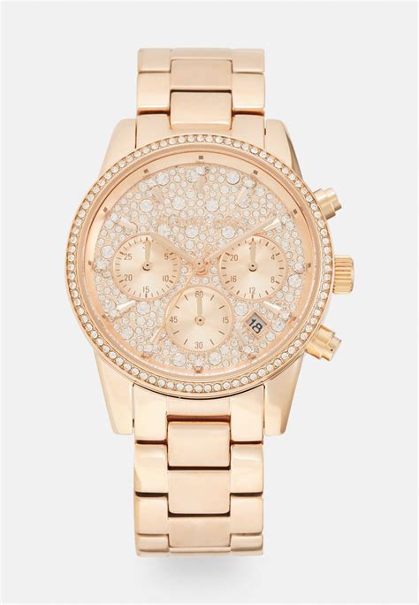 michael kors rose gold watch discoloured|Michael Kors ritz chronograph.